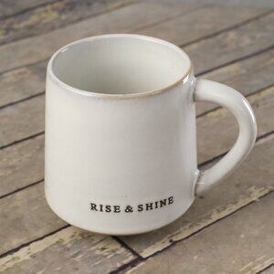 HEARTH & HAND With Magnolia Stoneware Coffee Mugs RISE & SHINE EUC